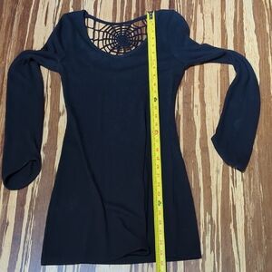 Black Sweater Dress with Spider Web Design